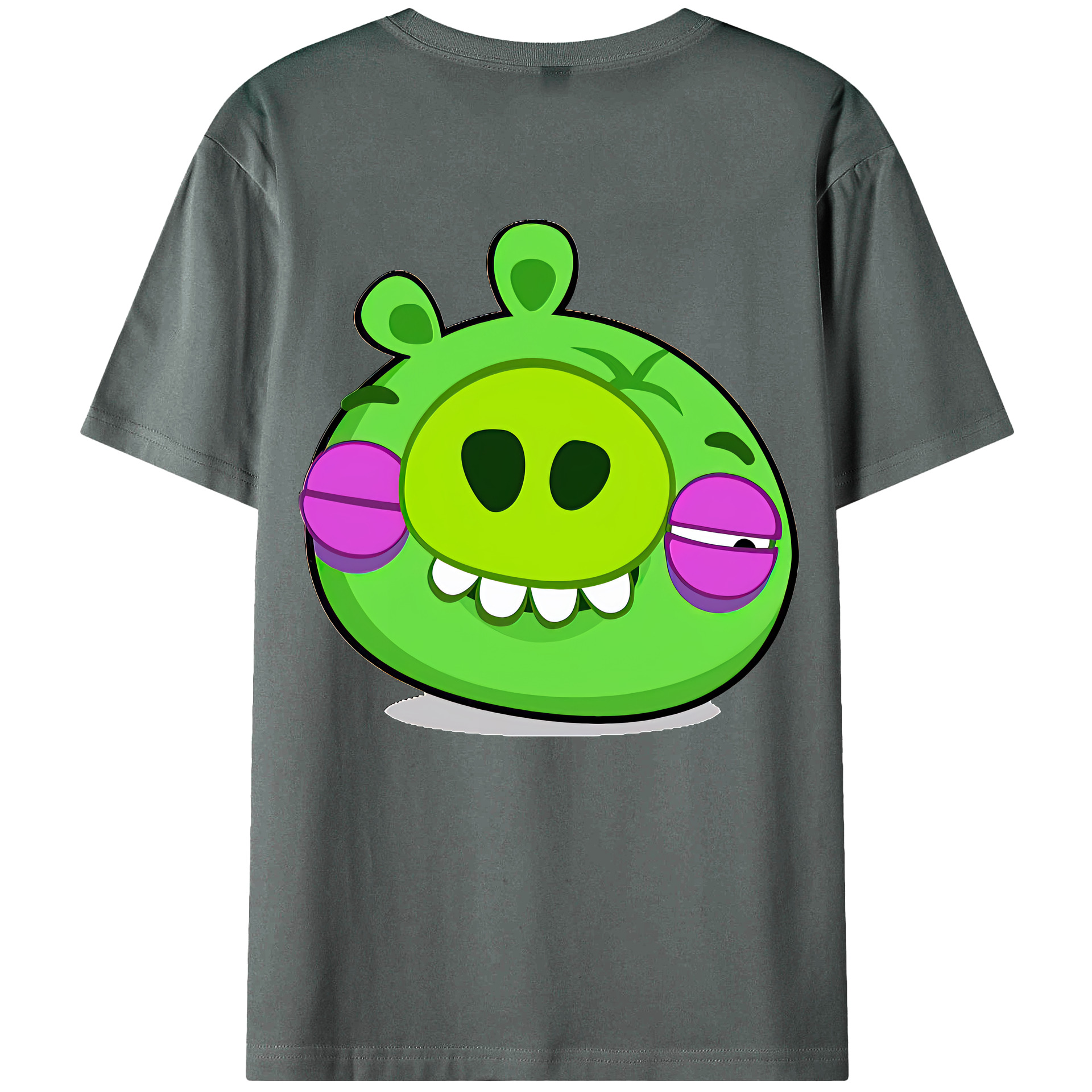 （画像用） Angry Birds アングリーバード 綿100％ メンズ半袖Tシャツ（バックプリント） 通気性